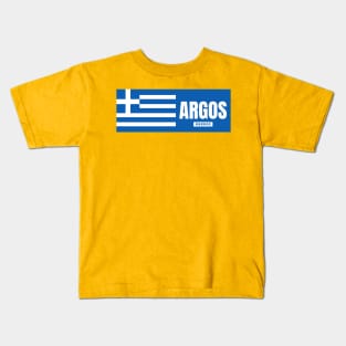 Argos City with Greek Flag Kids T-Shirt